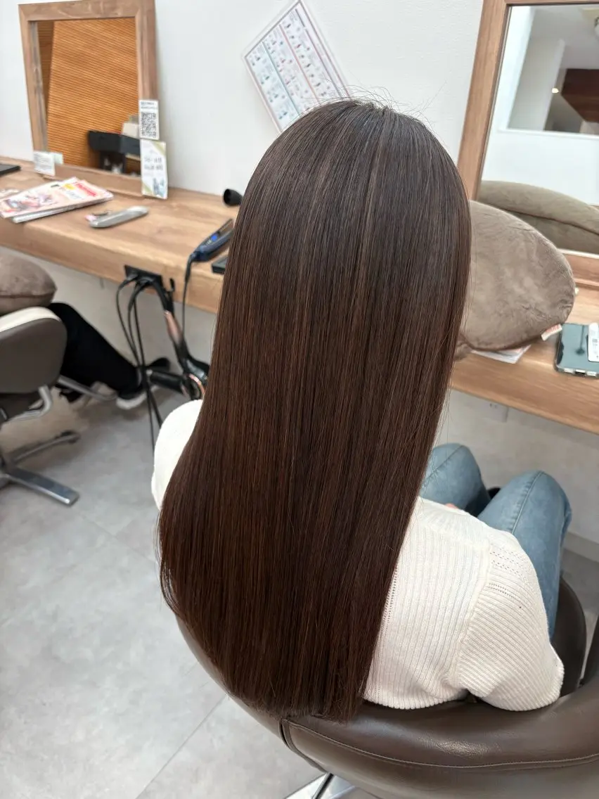 ロング 縮毛矯正 カット 縮毛矯正 渡邊 玲来のヘアスタイル