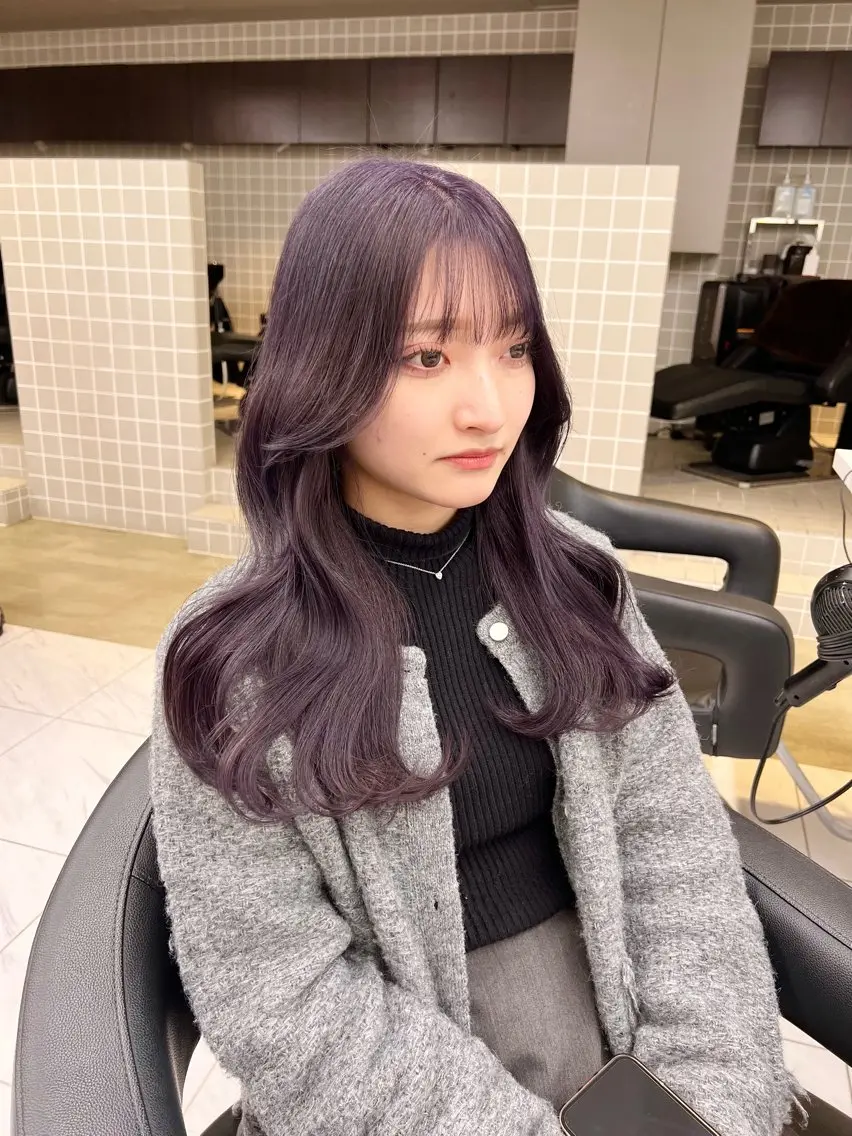 ロング カラー パーマ ヘアアレンジ メンズ キッズ 上品＆韓国風 🥀海心🥀のヘアスタイル