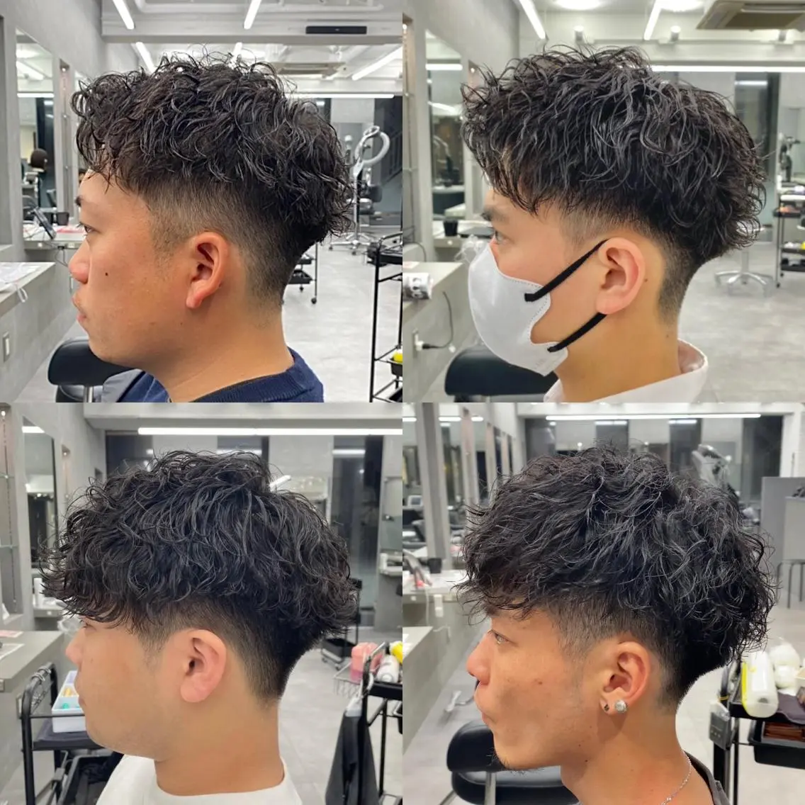 ショート パーマ メンズ 刈り上げ カット パーマ 【OVARL】縦落ち /波巻き/⛓️カイトのヘアスタイル