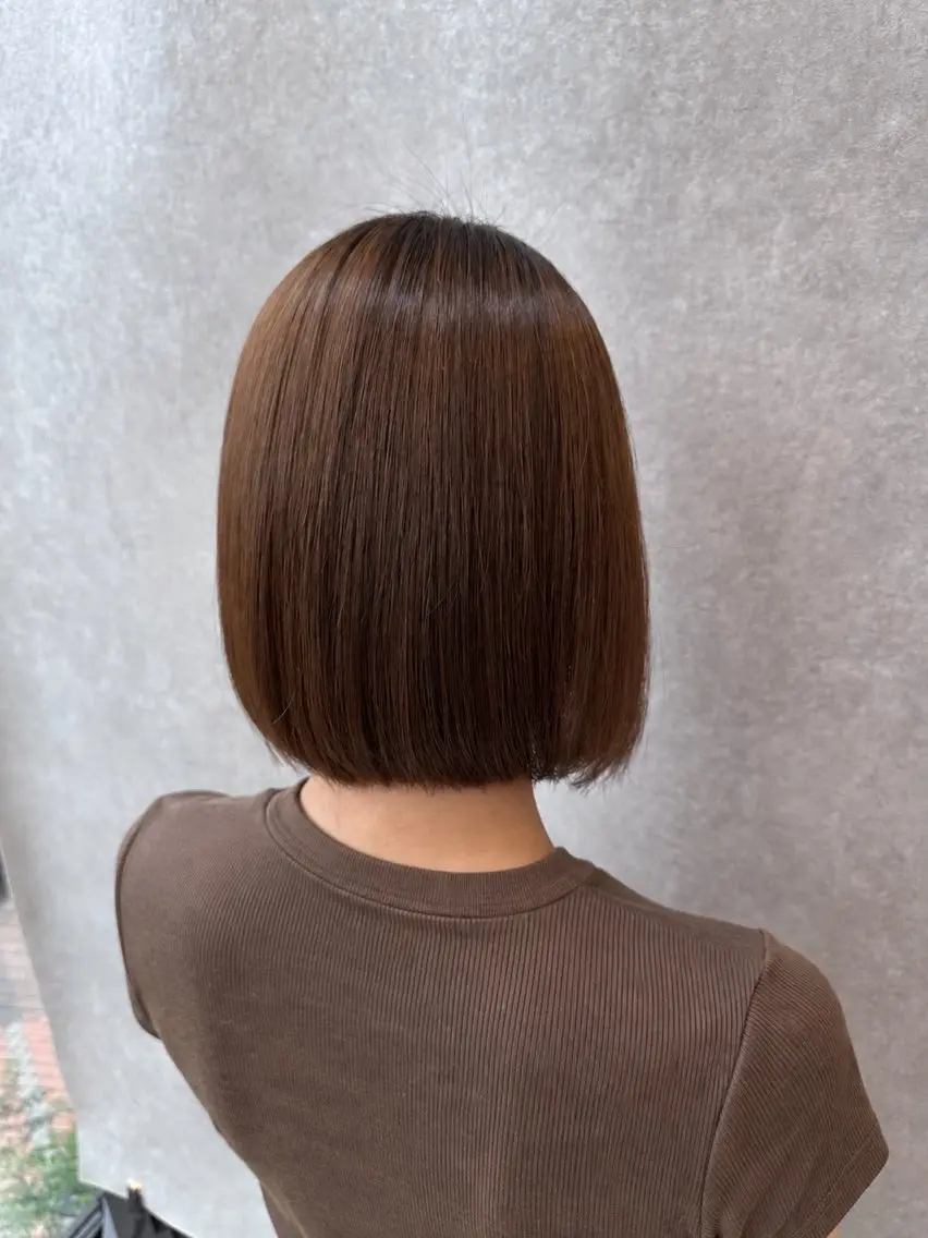 ミディアム カラー カット ヘアカラー トリートメント 髪質改善縮毛矯正/ 透明感カラー 石崎のヘアスタイル