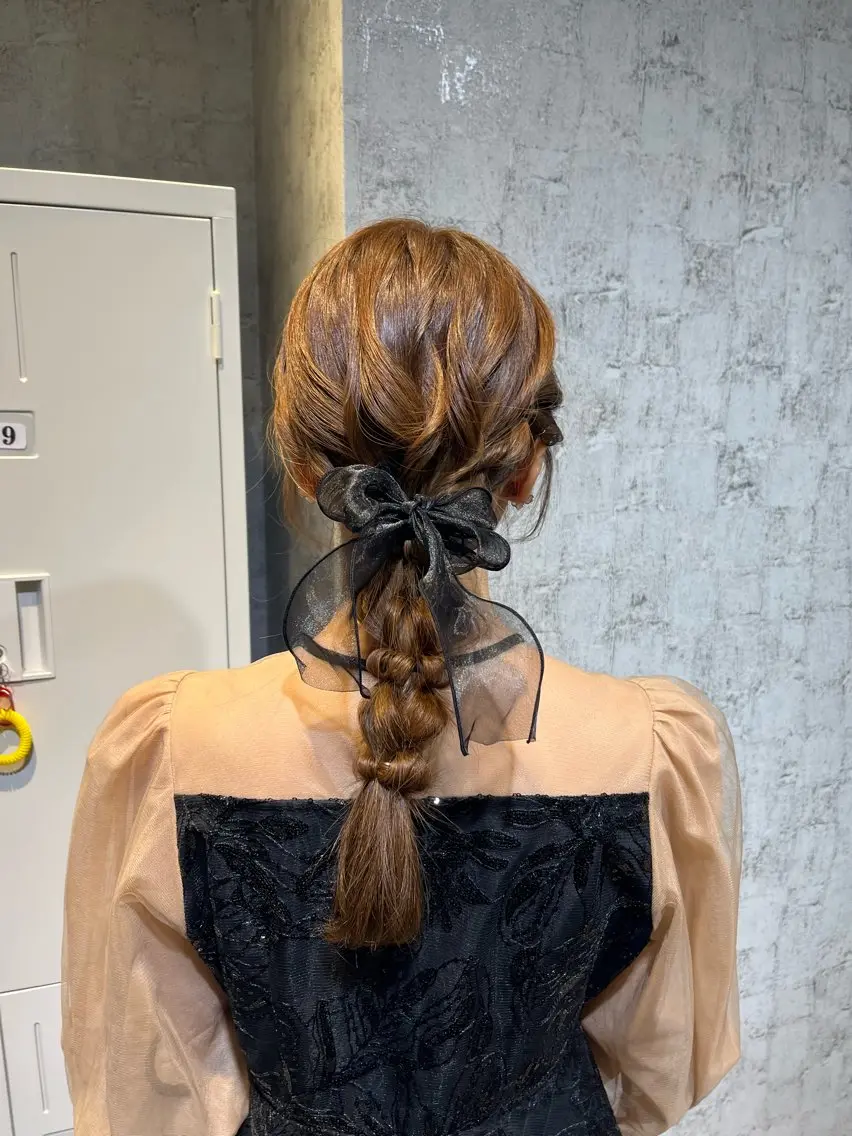 セミロング ヘアアレンジ ヘアセット ✨髪質改善カラー✨ ななみのヘアスタイル