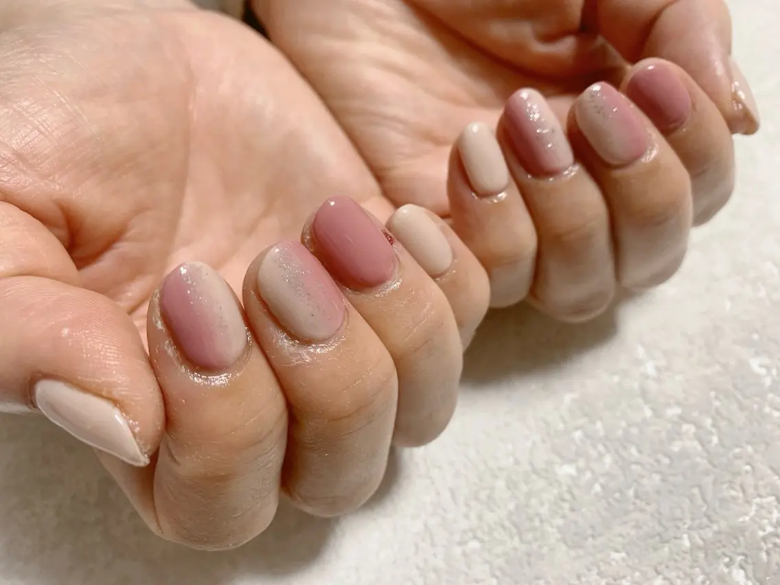 ネイル ジェルネイル グラデーション メンズネイル ワンカラーネイル パラジェル kiki nail たまプラーザのネイルデザイン