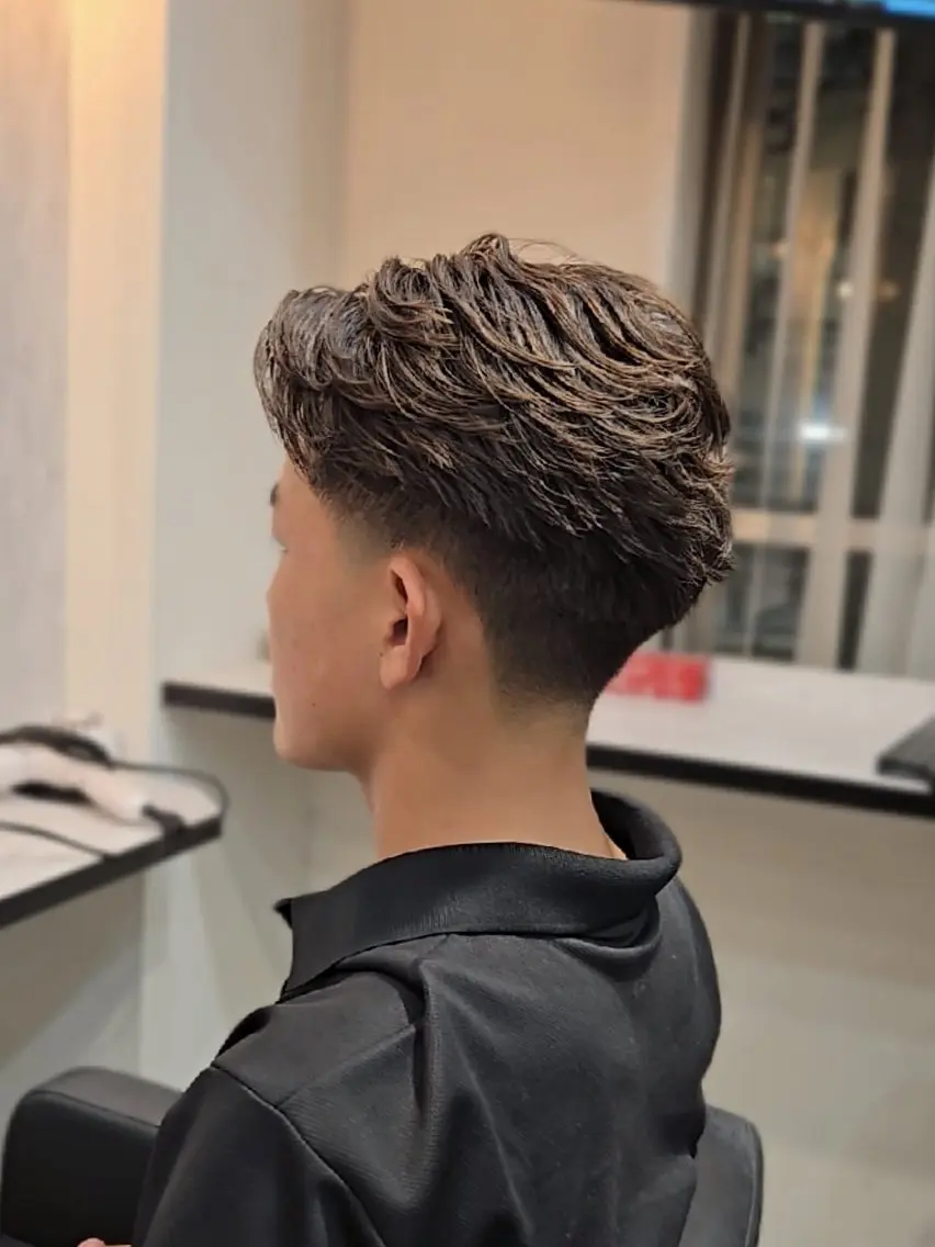 メンズ ショート パーマ フェードカット 刈り上げ ショートヘア カット パーマ ヘアセット LEN名古屋/パーマ 海外ヘア/メンズ特化のヘアスタイル