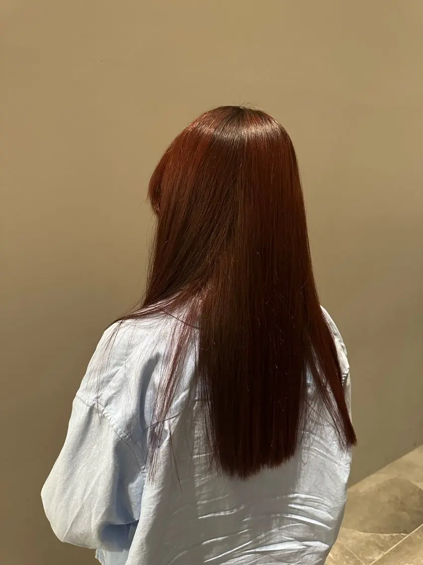 ロング カラー ブラウンカラー ピンクカラー ピンクブラウン ヘアカラー トリートメント レイヤーカット/ 透明感カラー/ きよのヘアスタイル