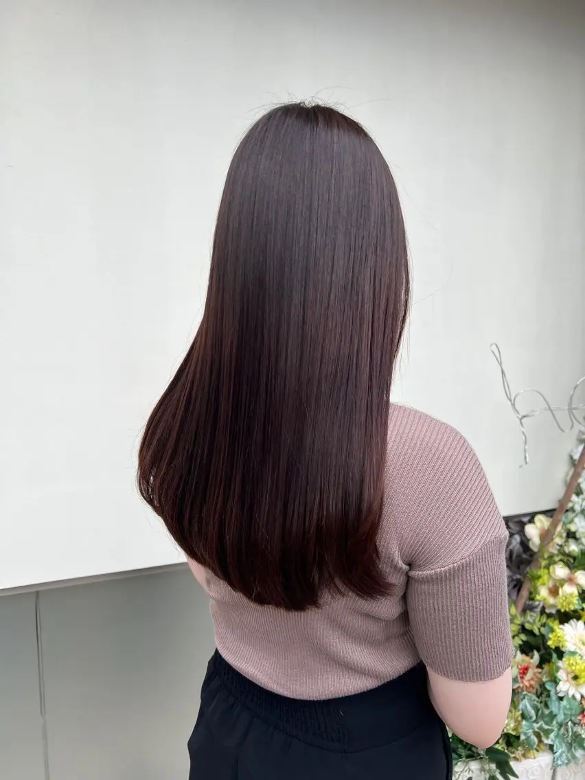 ロング パーマ 縮毛矯正/ レイヤー/ミディアムのヘアスタイル