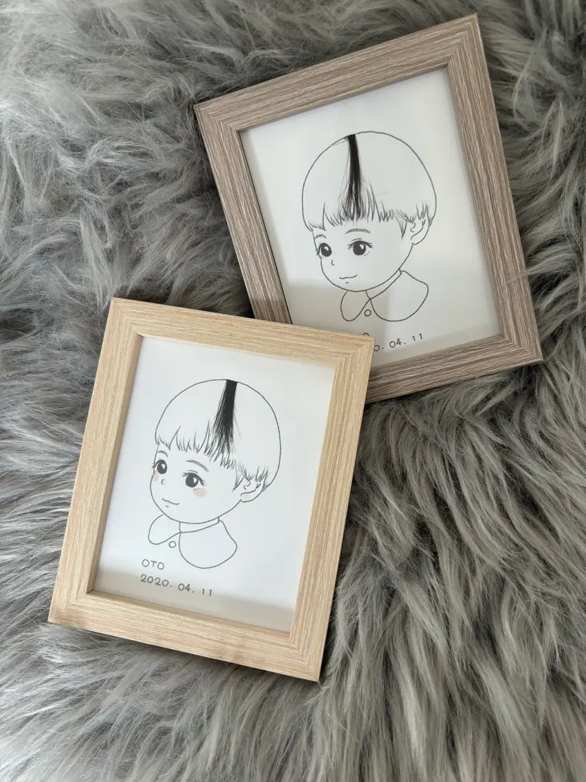 【ファーストヘアーを思い出に👶🏻】ファーストカット×オリジナルアートの写真