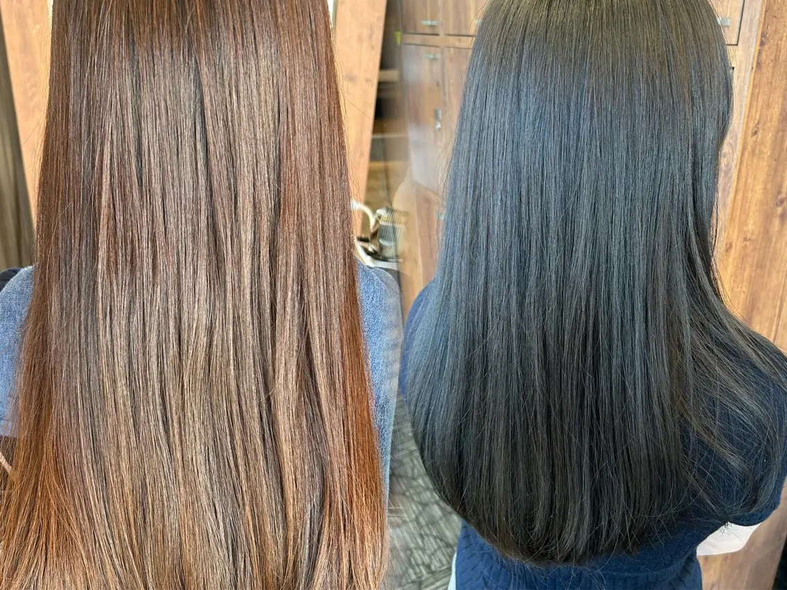 ロング カラー 透明感カラー オレンジ カット ヘアカラー 💛🌼こんどう ひなた🐥⸒のマツエク・マツパデザイン