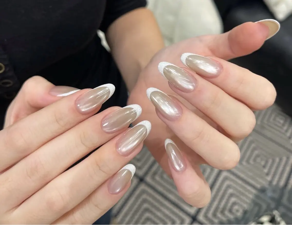 ネイル フットネイル フレンチネイル グラデーション ハート 氷ネイル・うるうるネイル ハンドネイル Lynn_ Nailのネイルデザイン