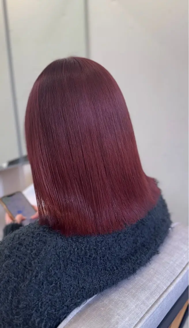 ミディアム ヘアカラー トリートメント 髪質改善 レイヤー Naoyaのヘアスタイル