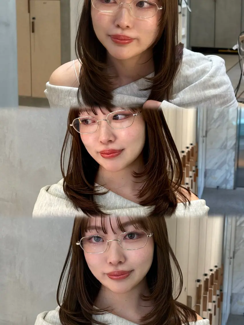 ロング ヘアカラー トリートメント 顔周りレイヤーカット /髪質改善/ゆう🤍のヘアスタイル