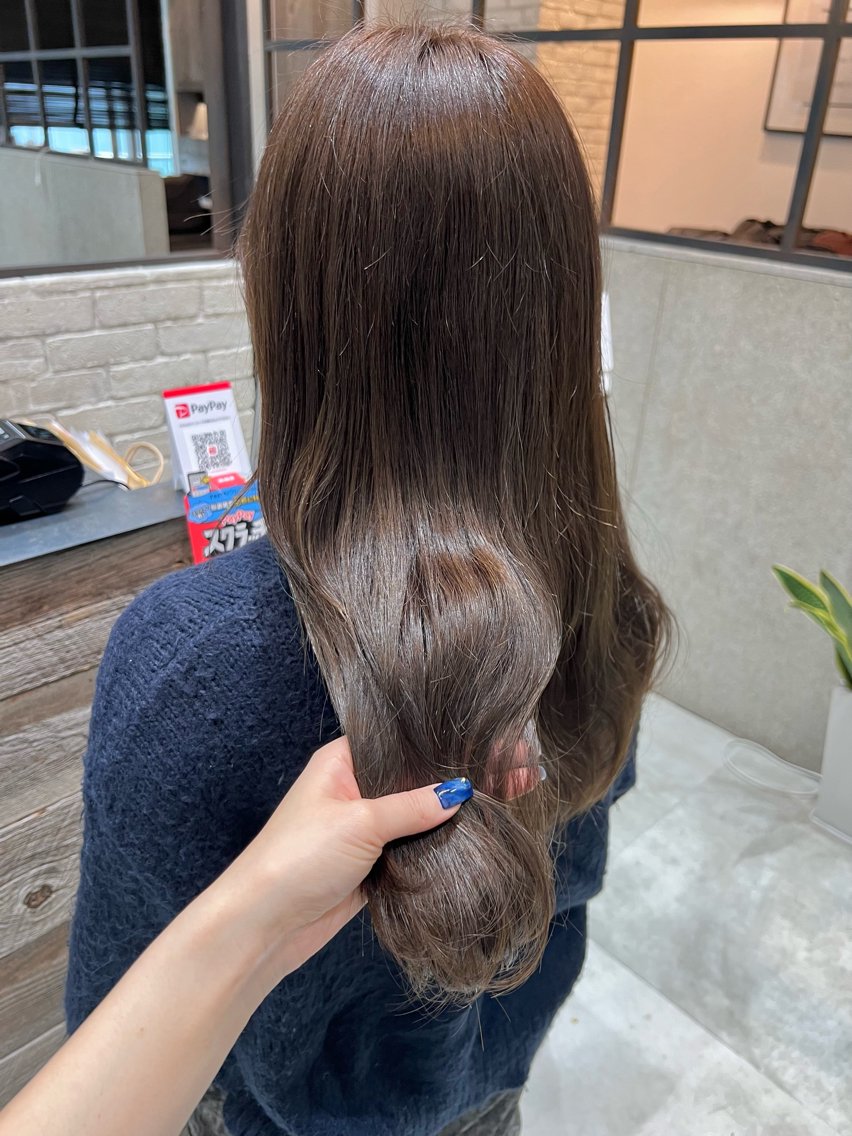 ロング カラー アディクシーカラー グレージュ 🌿ニュアンス/髪質 改善🌿Fukudaのヘアスタイル