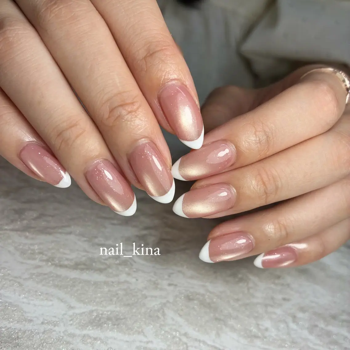 ネイル アートネイル フレンチネイル ジェルネイル マグネットネイル パラジェル ハンドネイル nail_ kinaのネイルデザイン