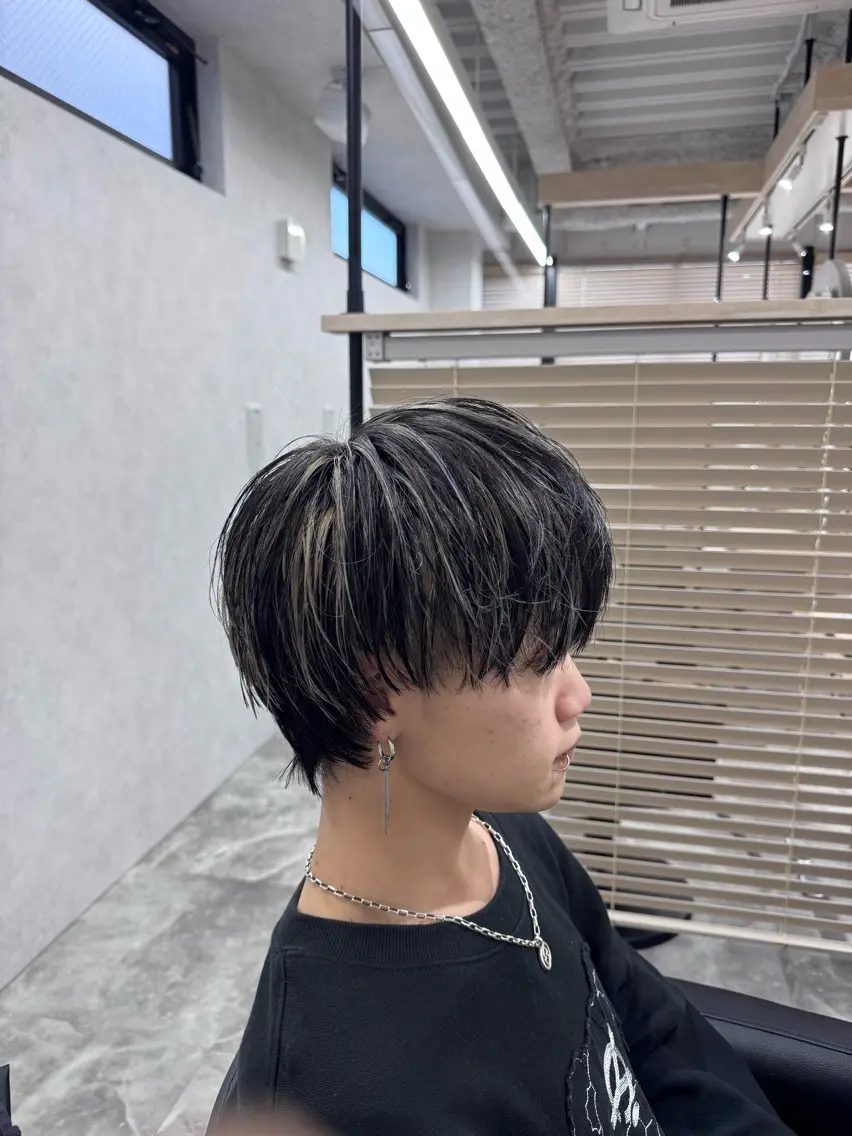 カラー メンズ アップバング メンズブリーチ メンズメッシュ マッシュ メンズパーマ カット ヘアカラー 堀 舜介/メンズカットのヘアスタイル