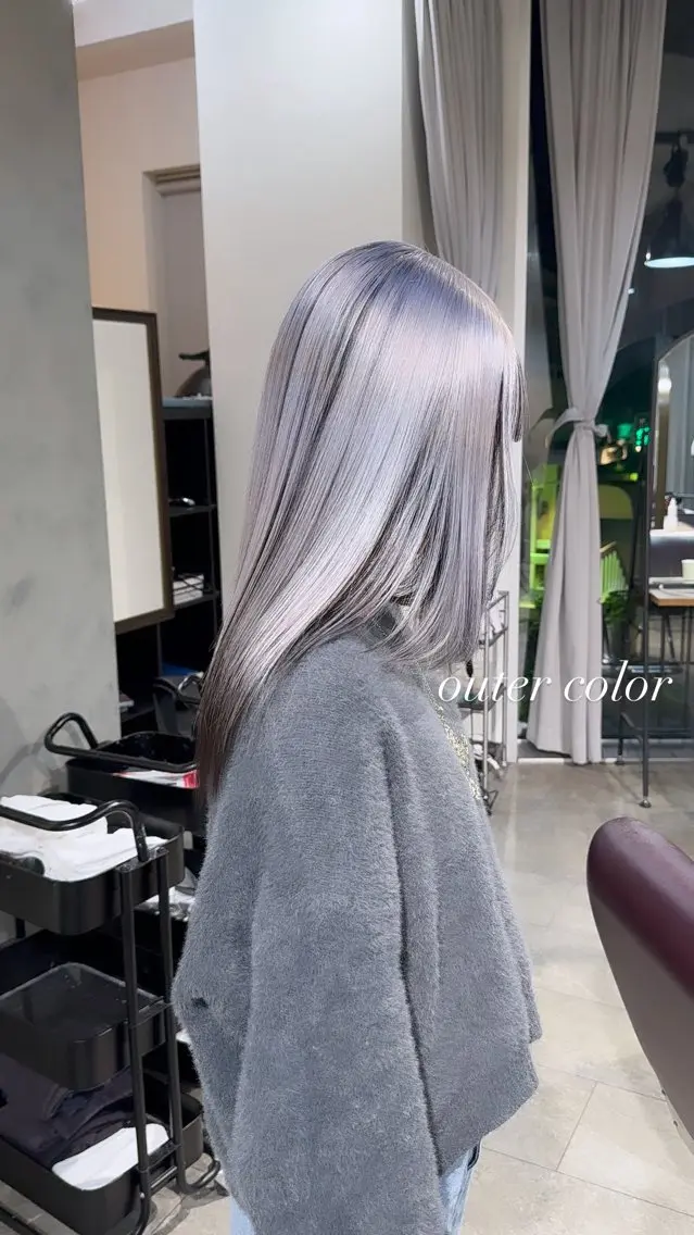 セミロング カラー カット ヘアカラー トリートメント ヘアセット 💜ハイトーン💛 マジカルかいちゃんのヘアスタイル