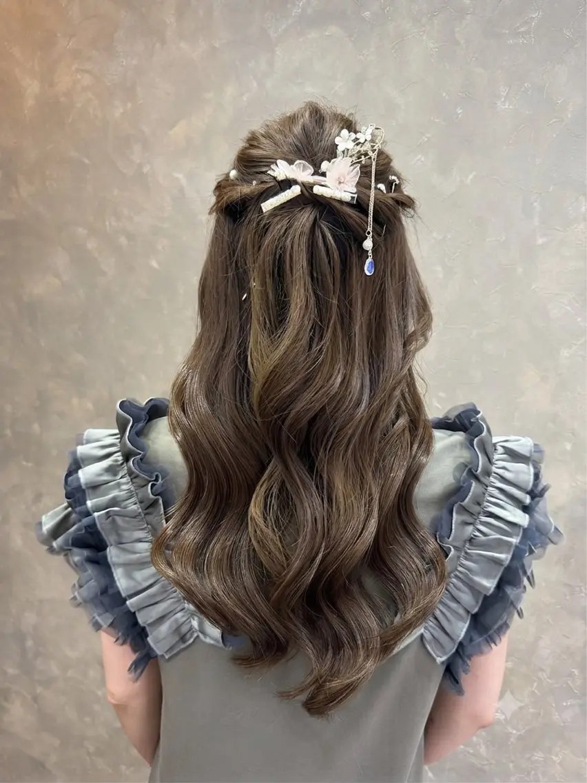 ヘアアレンジ ハーフアップ 結婚式・ブライダル 柏 康孝のヘアスタイル