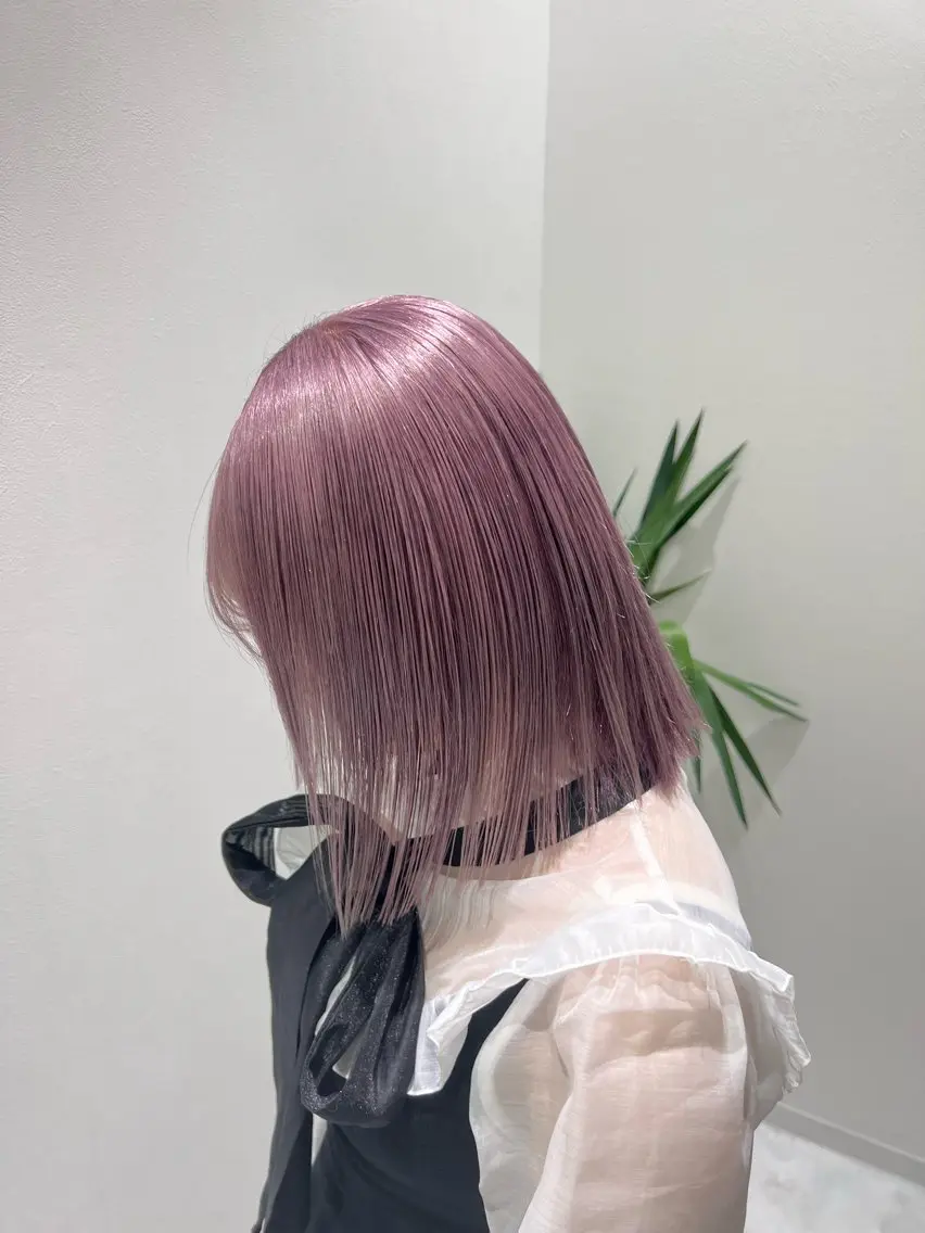 ロング カラー ラベンダーカラー ラベンダー💜 グレージュ🩶のヘアスタイル