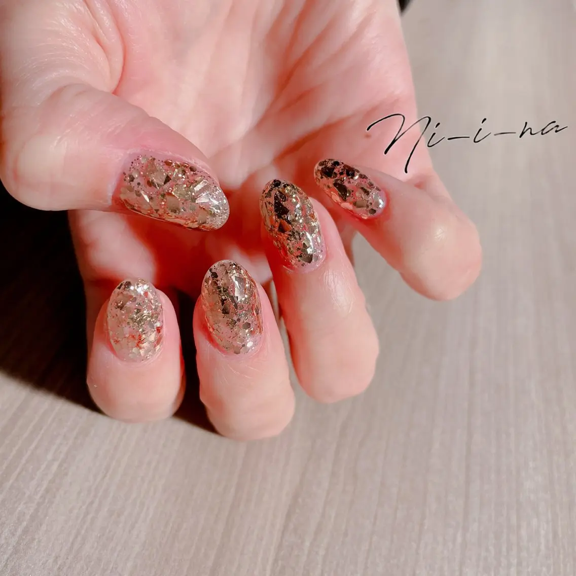ネイル ラメ(グリッター) ワンカラーネイル nail salon Ni-i-naのネイルデザイン