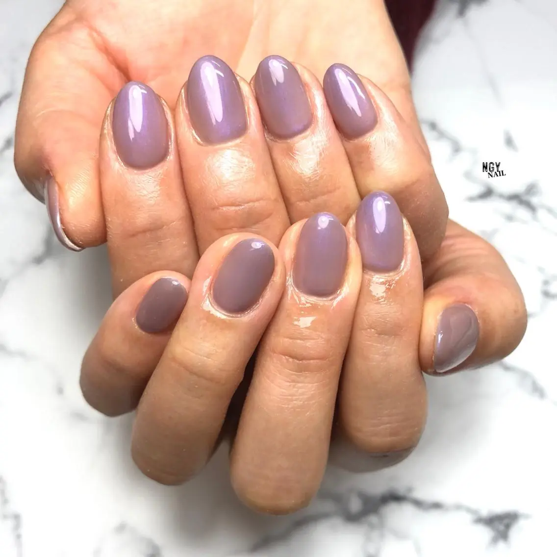 ネイル ワンカラーネイル パープル ハンドネイル NAIL NOWのネイルデザイン