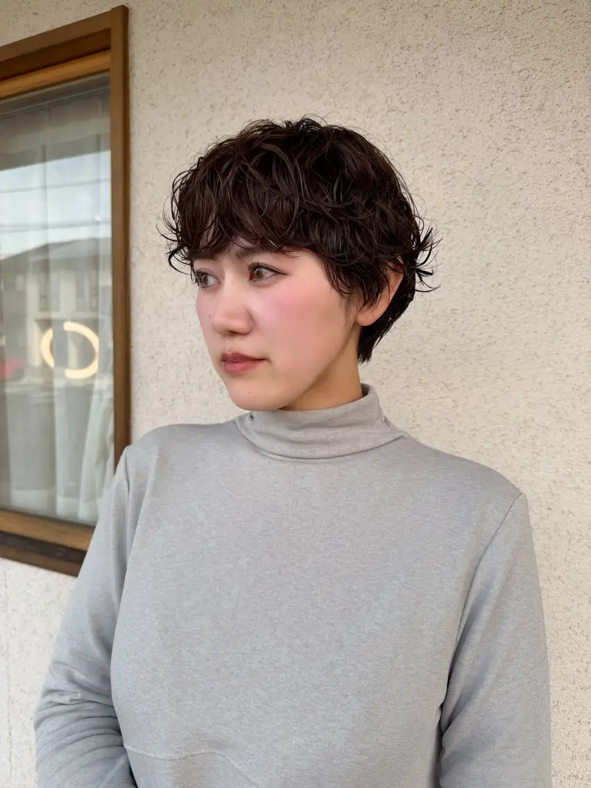 ショート パーマ ショートヘア カット パーマ トリートメント D.c.t eikoのヘアスタイル