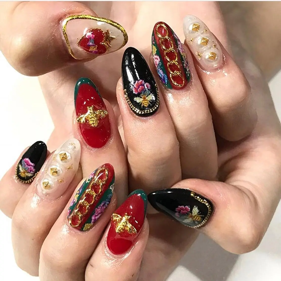 ネイル 渋谷／チップ長さ出し 👑アプレgel-xのネイルデザイン