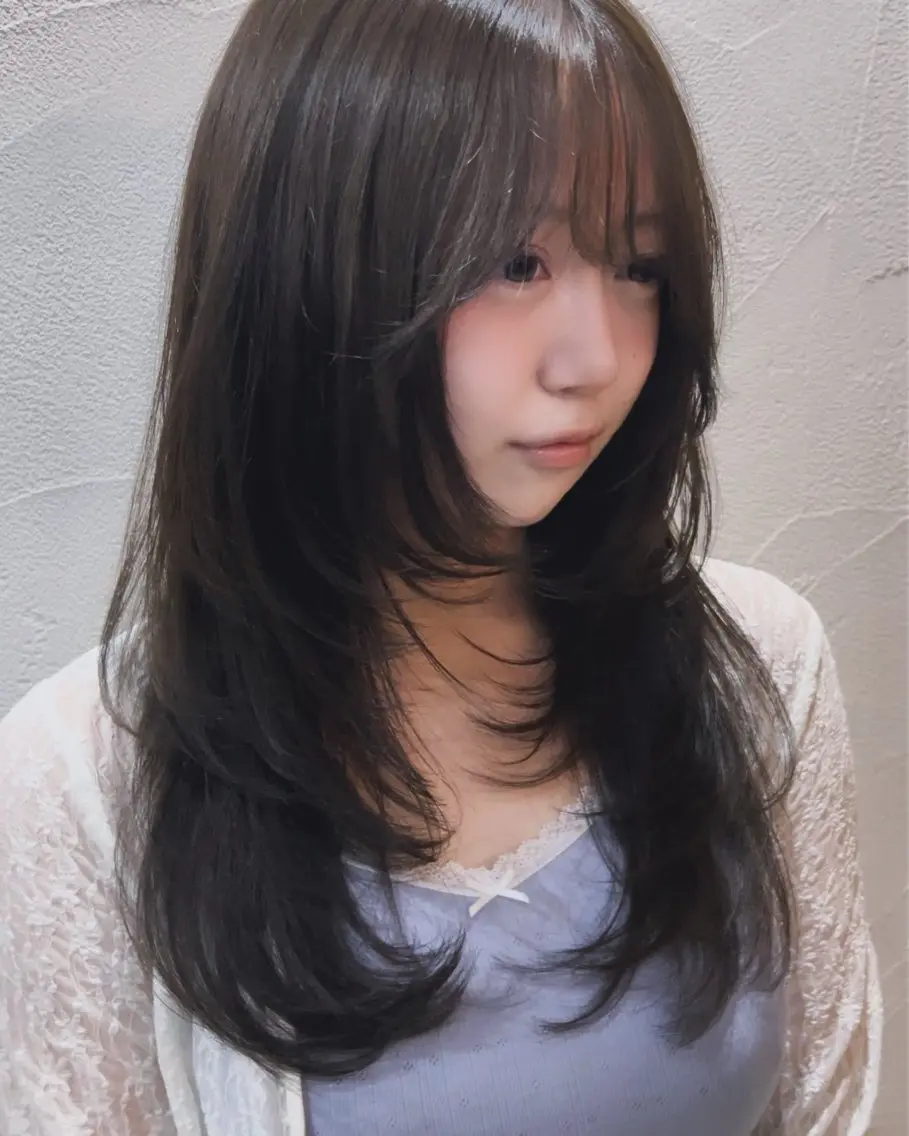 ロング カット ヘアカラー トリートメント レイヤーカット|高崎 |艶カラー|剣持友希のヘアスタイル