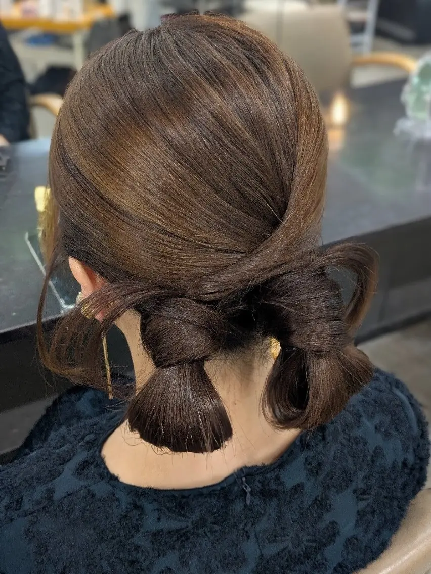 セミロング ヘアアレンジ ヘアセット❤️着付け Akaneのヘアスタイル