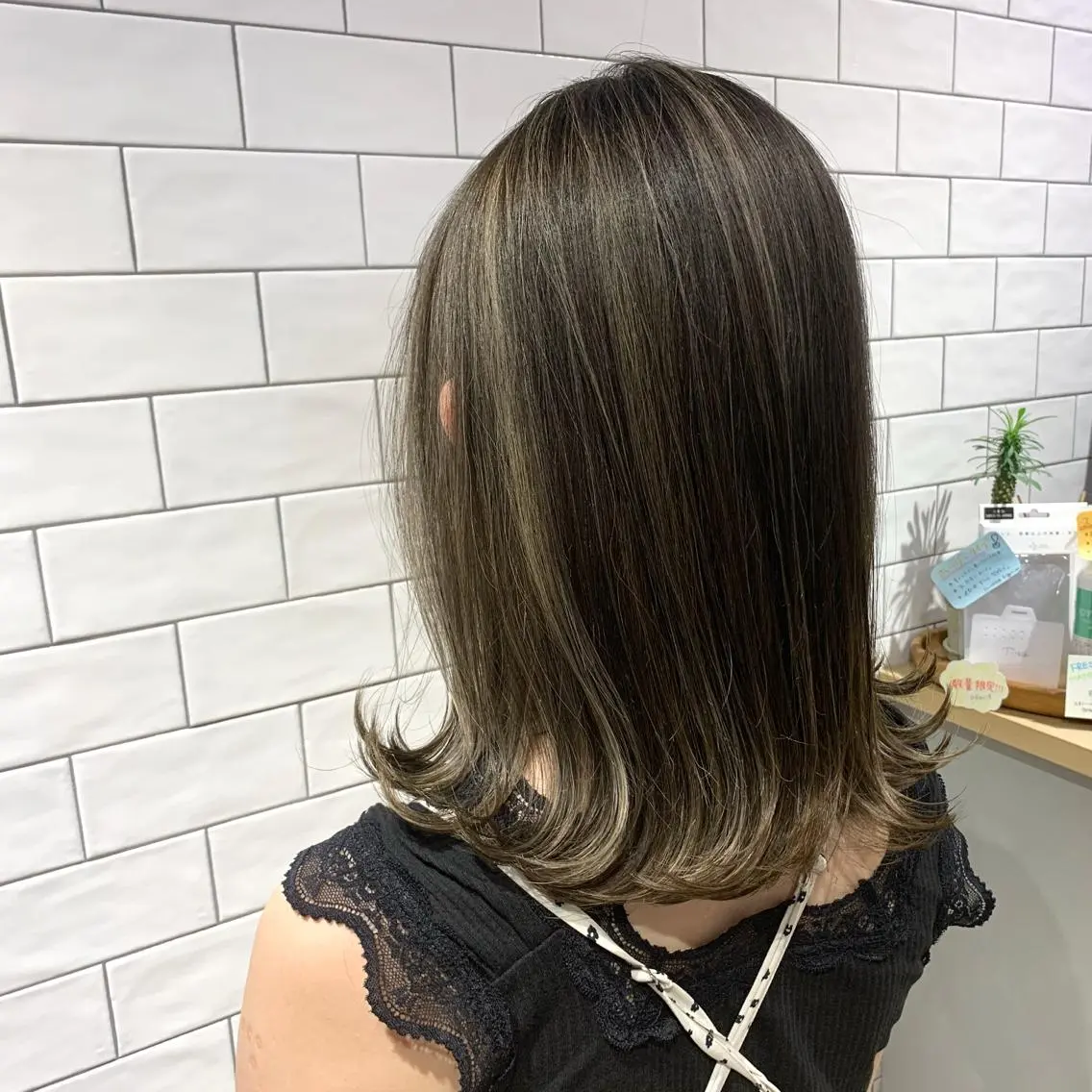 セミロング カラー ヘアカラー 原山 直人のヘアスタイル