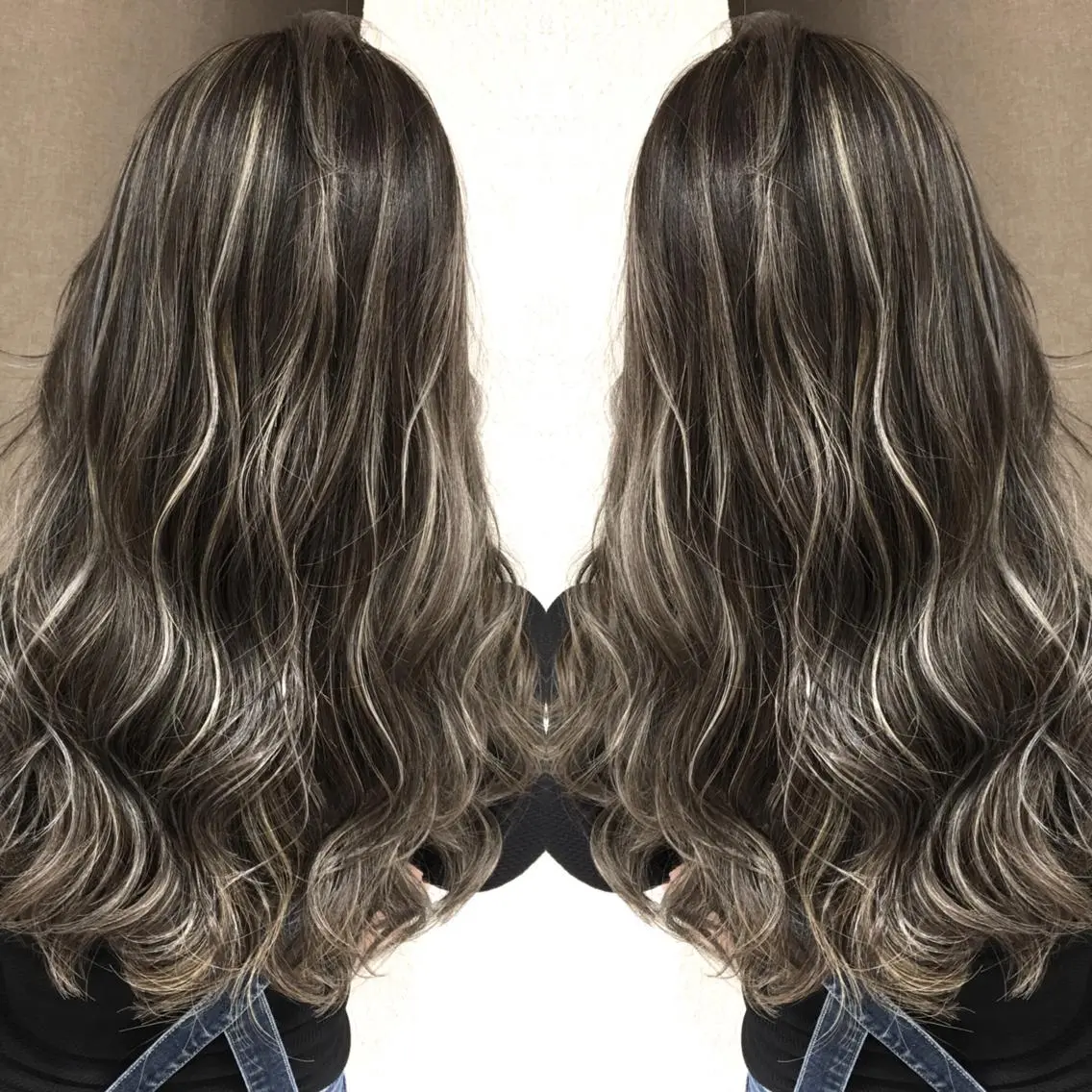 ロング カラー ハイライトカラー 3Dハイライト ハイライト ヘアカラー トリートメント 井上 一平のヘアスタイル