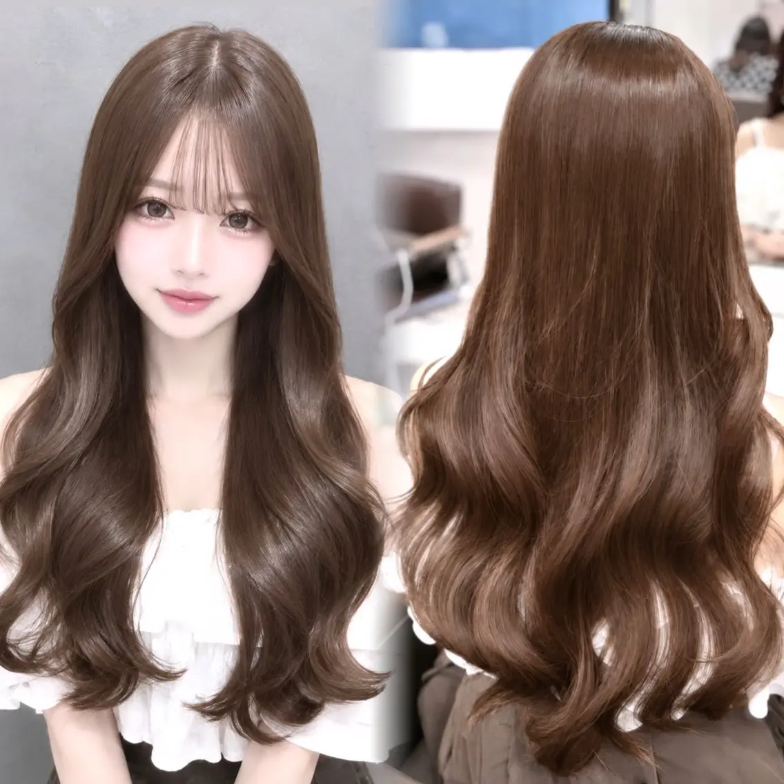 ロング カラー ブラウンカラー ヘアカラー トリートメント girly上品ヘア 🎀／ベージュikuのヘアスタイル