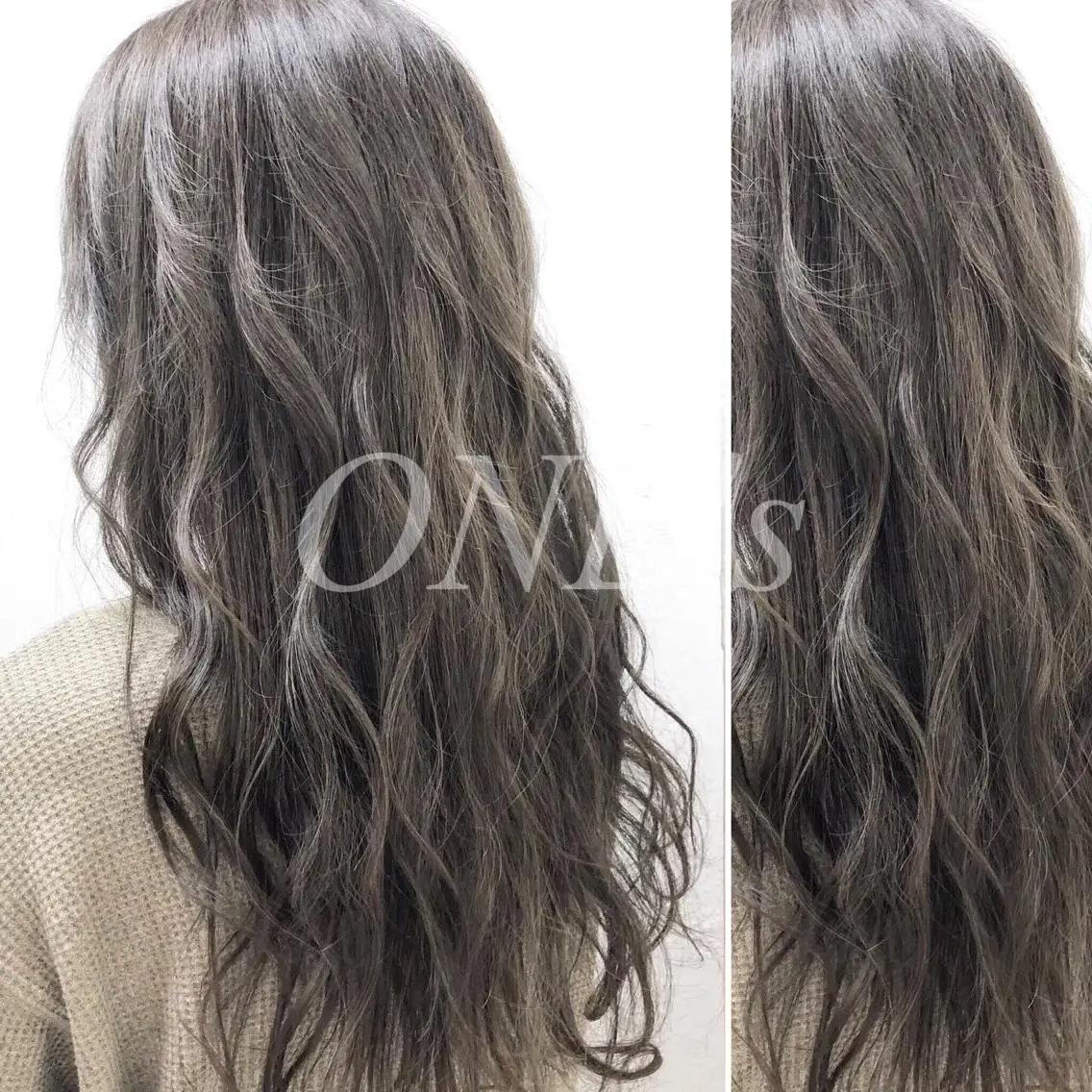 ロング カラー JuNブリーチに 縮毛矯正するプロのヘアスタイル