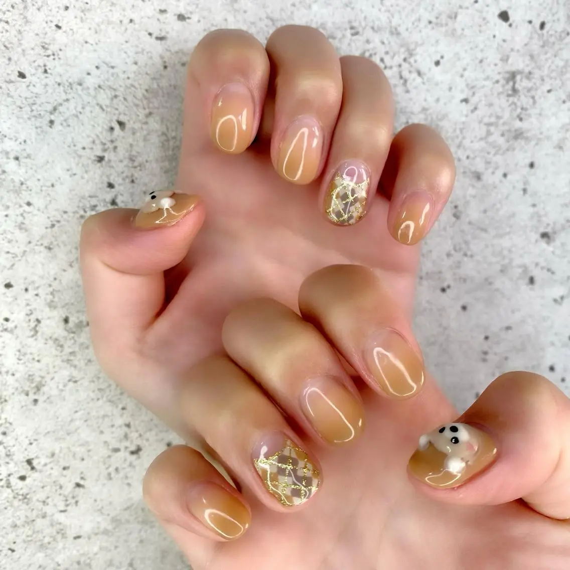 セミロング カラー パーマ ヘアアレンジ メンズ キッズ ネイル マツエク・マツパ ベージュカラー グラデーションカラー グラデーション ハンドネイル Salon Ｋのネイルデザイン