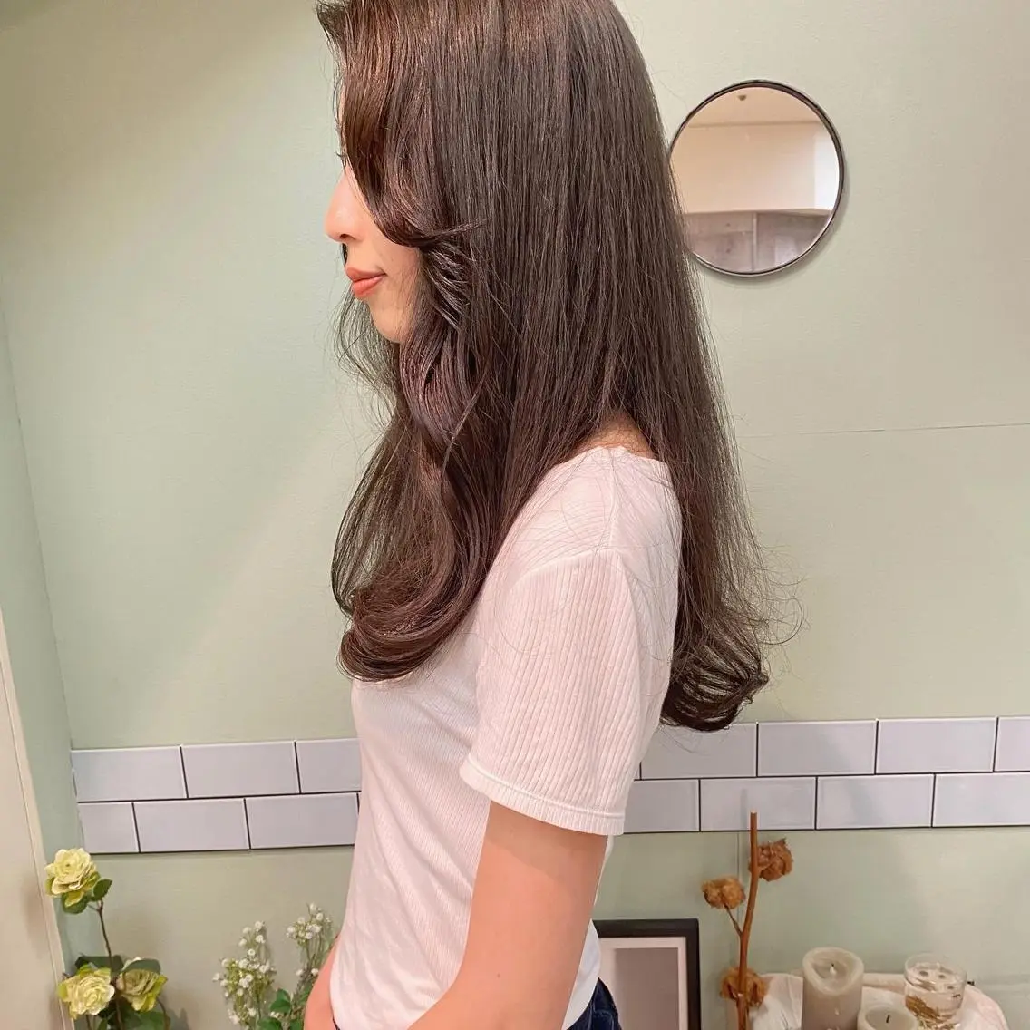 ミディアム カラー 韓国風ヘア カット ヘアカラー トリートメント 田室 和幸のヘアスタイル