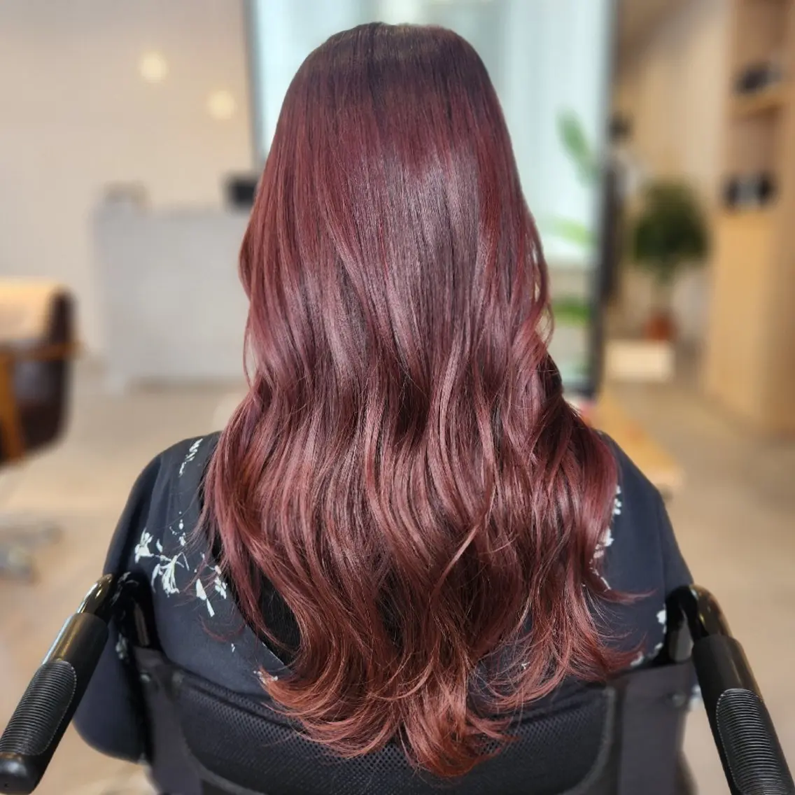 カラー ロング カシス ピンクカラー シールエクステ🎀 ホシノ🕒ユウカのヘアスタイル