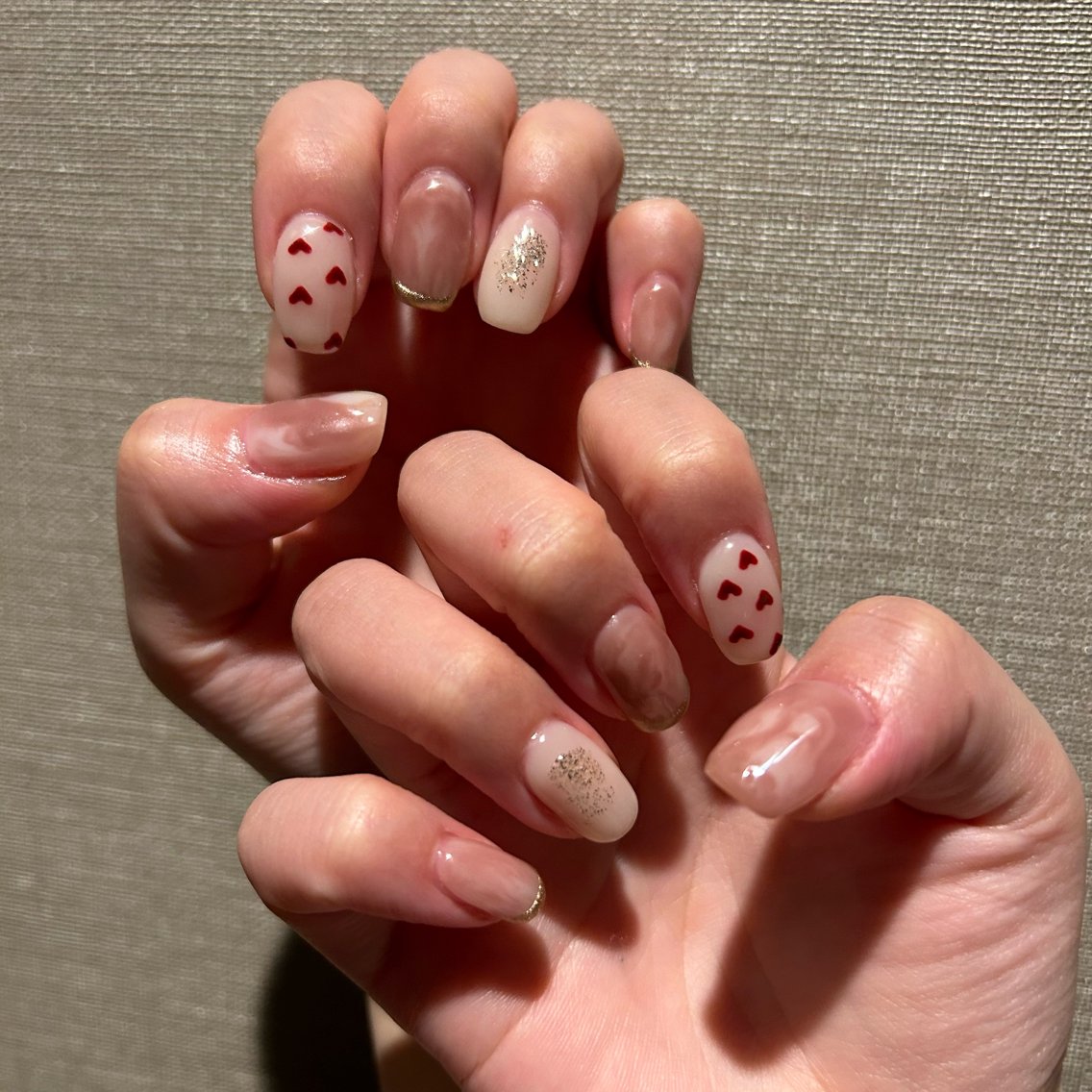 ネイル ハート ニュアンスネイル ハンドネイル ree nailのネイルデザイン