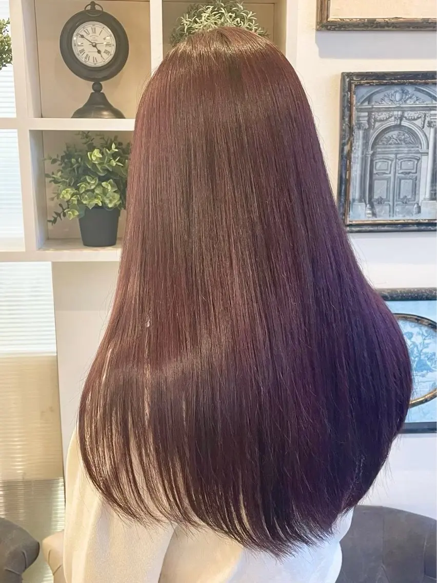 ロング カラー 赤み消しカラー 🩵かりんのヘアスタイル