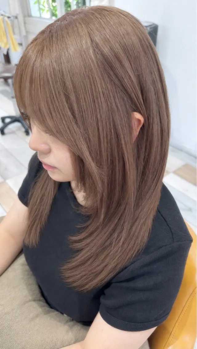 『10月限定クーポン🎀』 カット+水素カラー+シルクトリートメント　※髪の毛の長さによって料金変動ありの写真
