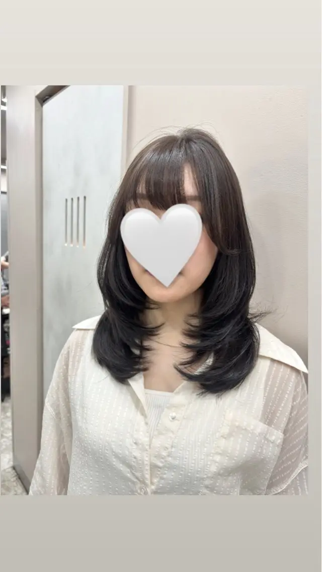 ミディアム レイヤーカット コトネ🫧 韓国風レイヤーカットのヘアスタイル