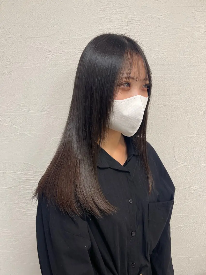 ロング 縮毛矯正 池田勇一のヘアスタイル