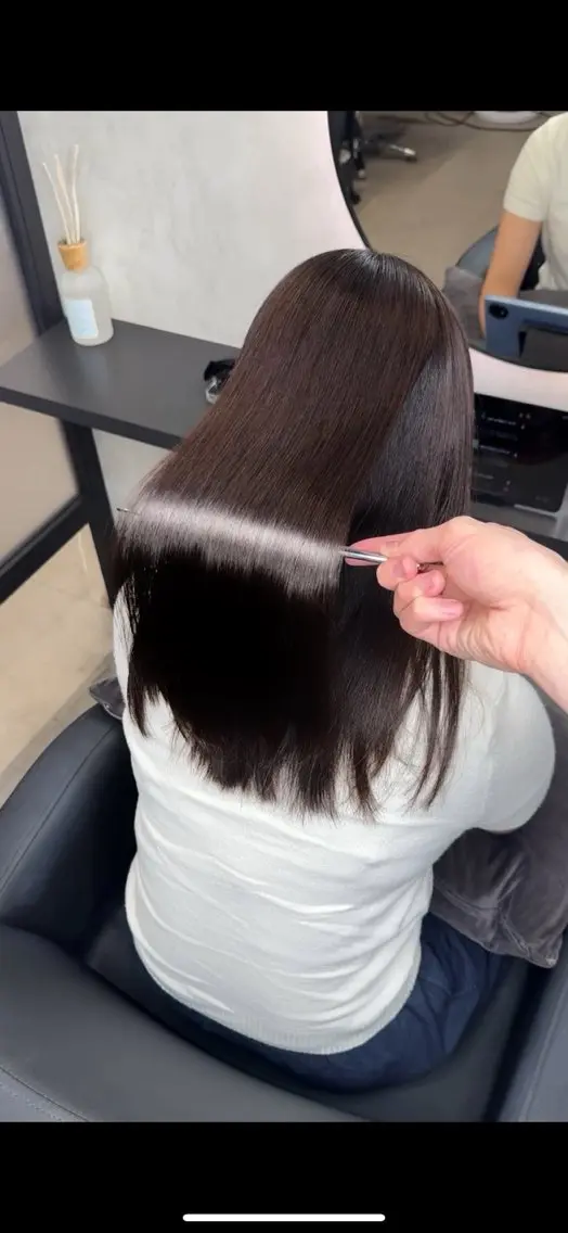 ロング ヘアアレンジ カット 縮毛矯正 トリートメント 新宿 /髪質改善/ レイヤー/ヒュウガのヘアスタイル