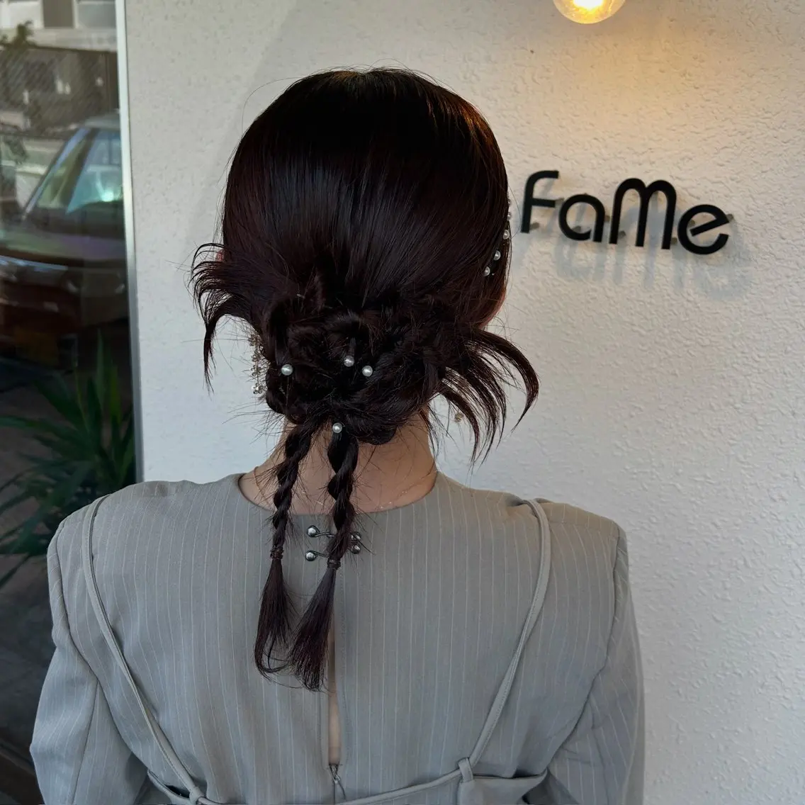 セミロング ヘアセット 連下 愛唯のヘアスタイル