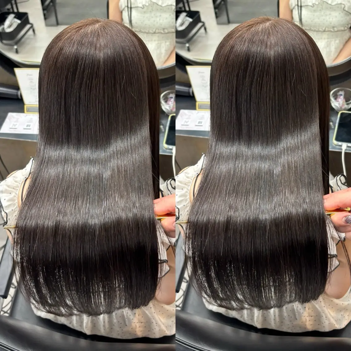 ロング カット ヘアカラー 縮毛矯正 トリートメント 今話題の艶髪矯正 美艶カラー/FUKAのヘアスタイル