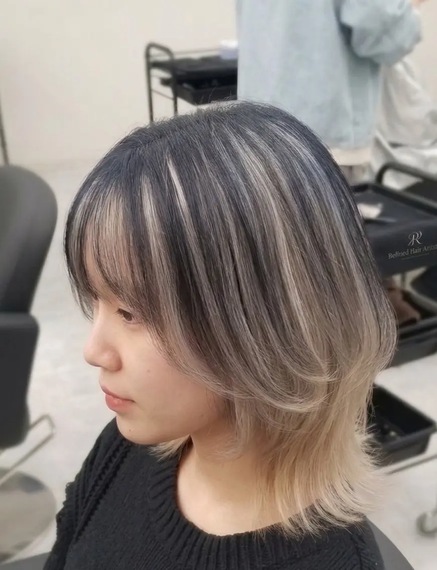 ミディアム カラー 黒髪 ブロンド ヘアカラー ✨艶感カラー✨ NAKAZAWAのヘアスタイル