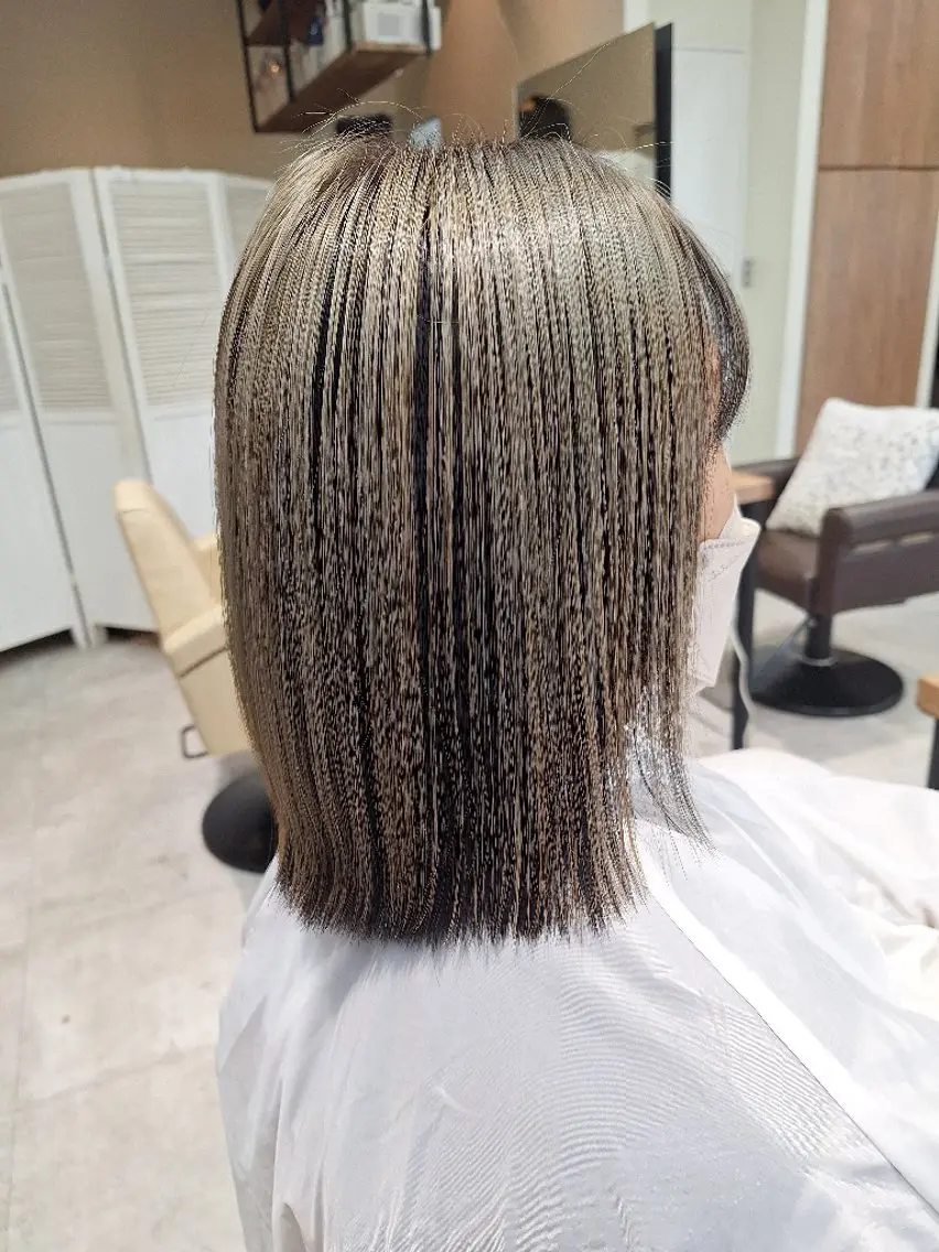 ミディアム カラー 切りっぱなしボブ ボブ 北村 恵美のヘアスタイル