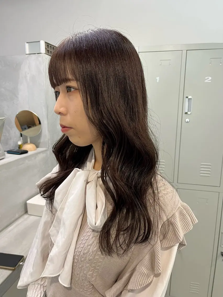 ロング カラー ブリーチ ブラウンカラー ブリーチなしカラー ブリーチなしカラー ダブルカラーエクステのヘアスタイル