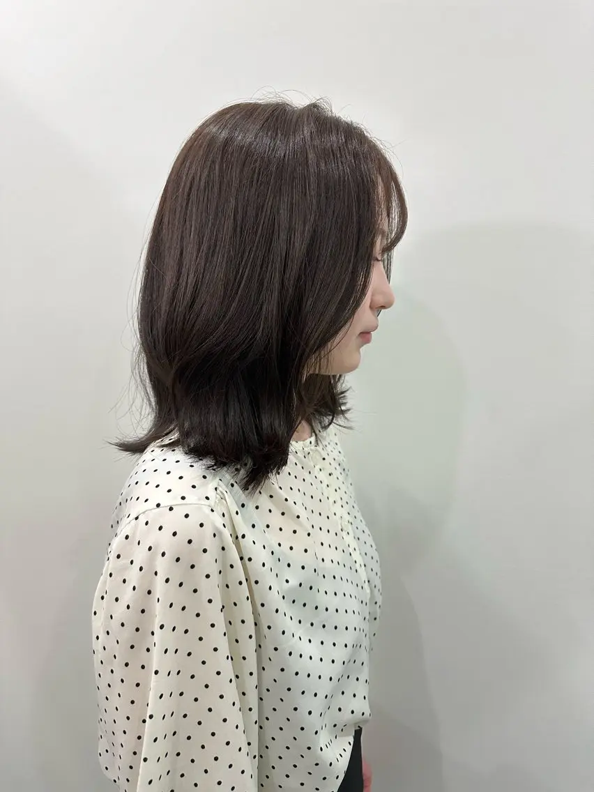 ミディアム カラー カット ヘアカラー トリートメント レイヤー/ナチュラル 💐nao.のヘアスタイル