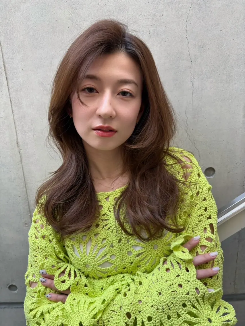 セミロング 韓国風ヘア レイヤーカット カット ヘアカラー トリートメント peige 斉藤✨大人ヘアー✨のヘアスタイル