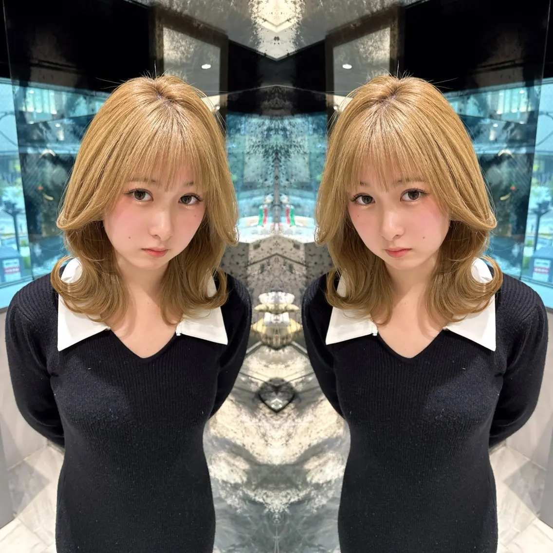 ミディアム カラー ヘアカラー 透明感✖️暖色 shuheiのヘアスタイル