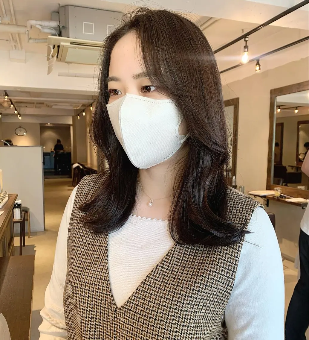 ミディアム カラー 透明感カラー✂︎ /縮毛矯正/YUKAのヘアスタイル
