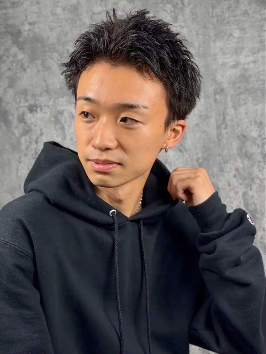 ショート カラー パーマ メンズ 武井 凌のヘアスタイル
