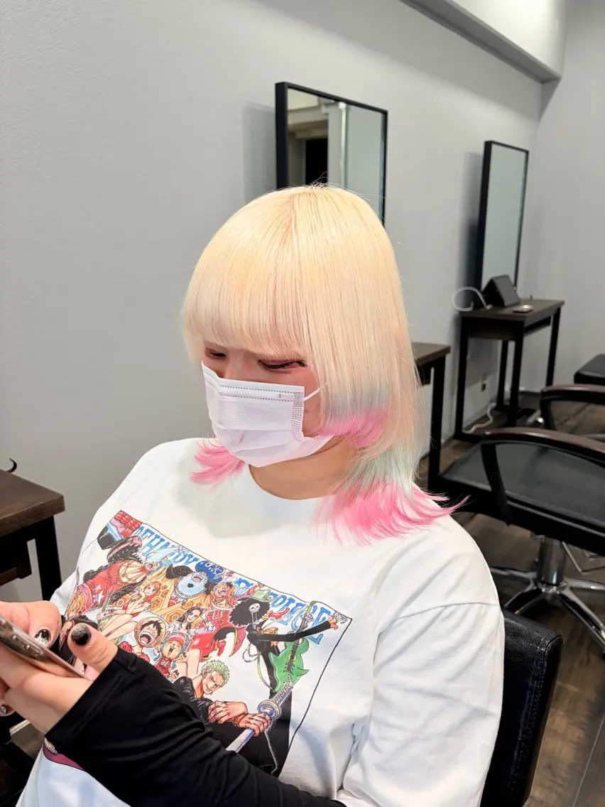 ミディアム カラー ブリーチ ブロンド ケアブリーチ デザインカラー ハイトーンカラー ヘアカラー トリートメント ✨ブリーチ髪質改善 ✨デザインカラーのヘアスタイル